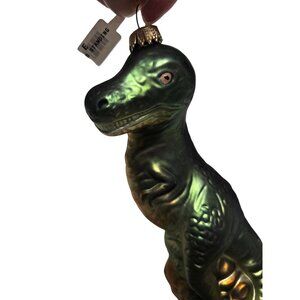 Dinosaur Ornament Figurine Made in Germany with Green & Gold Iridescent Finish